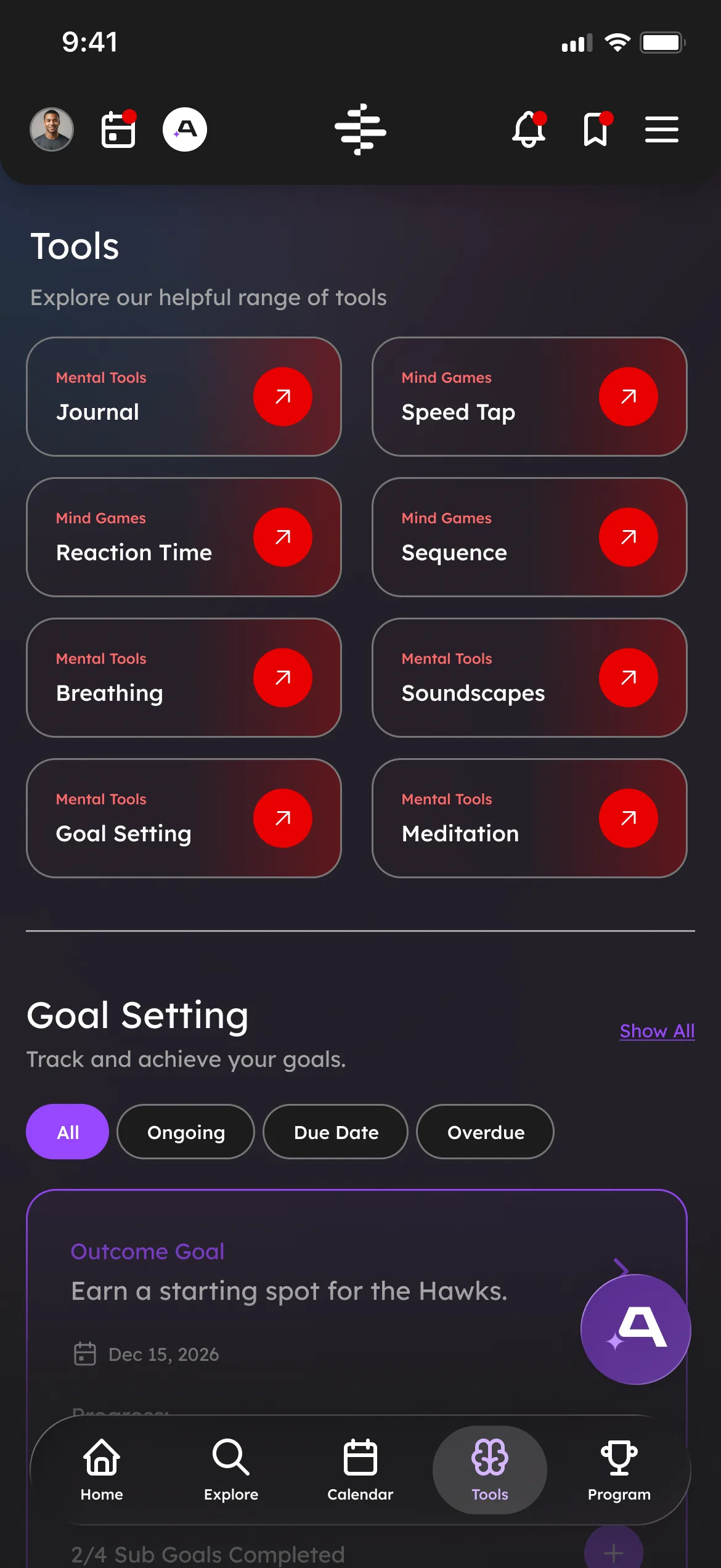The OMP app tools overview
