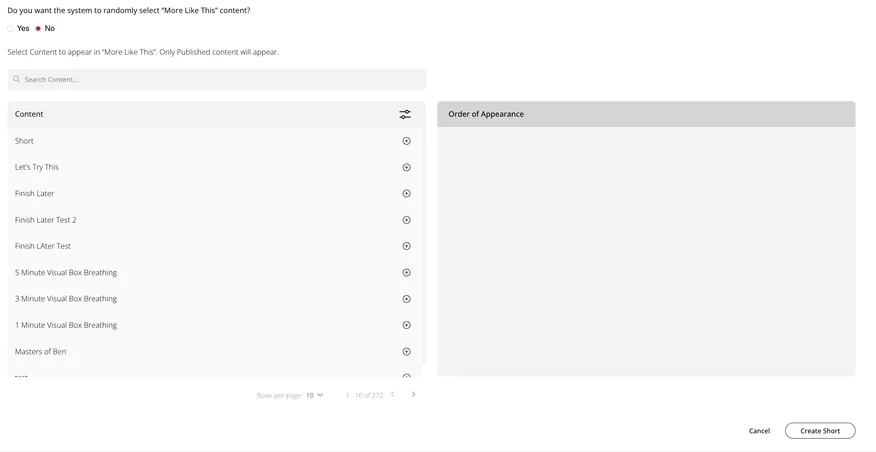 Choosing related content by hand, with an Order of Appearance list